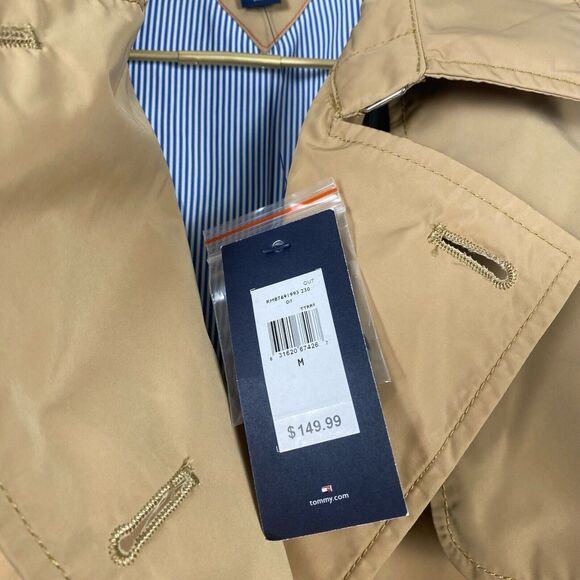TOMMY HILFIGER Women's Classic Trench Rain Classy Lux Quality Coat Sz M WP98 - Picture 6 of 12